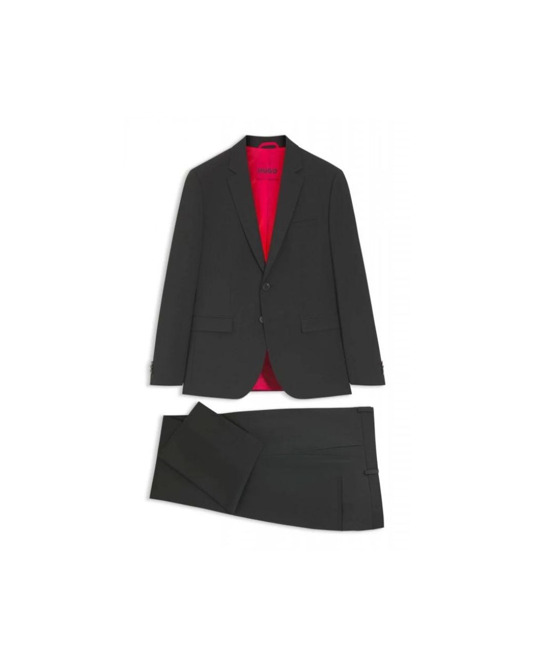 HUGO Black Single Breasted Suits for men