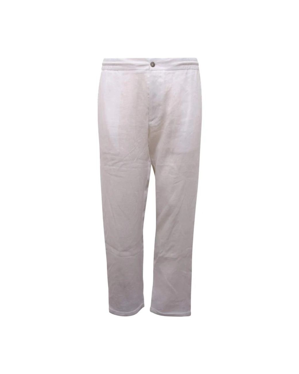 Alpha Studio Gray Cropped Trousers for men