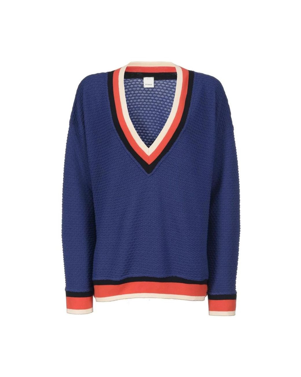 Pinko Blue V-Neck Knitwear