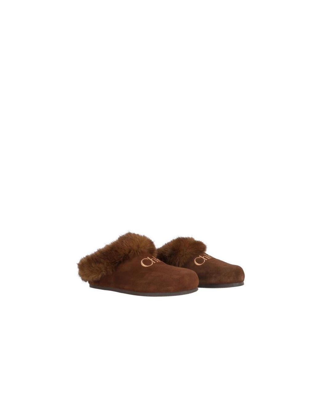 Slippers Chloé en coloris Brown