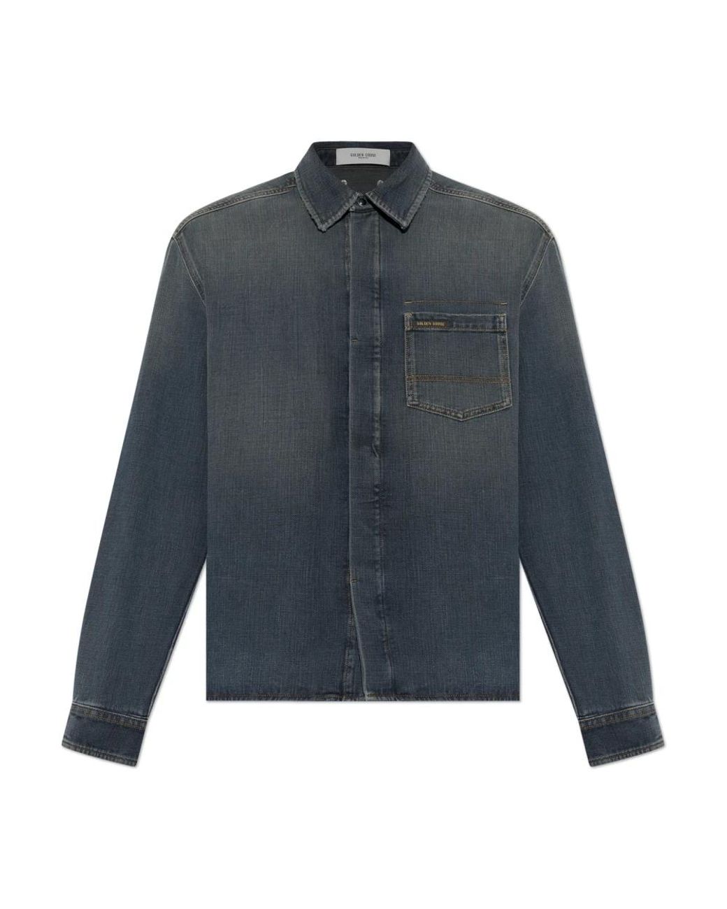 Golden Goose Deluxe Brand Blue Denim Shirts for men