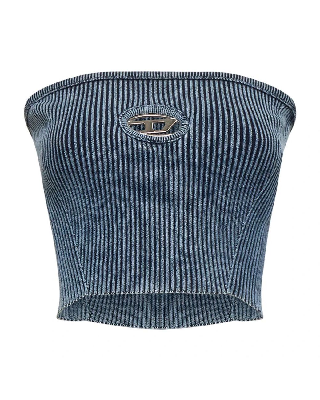 DIESEL Blue Sleeveless Tops