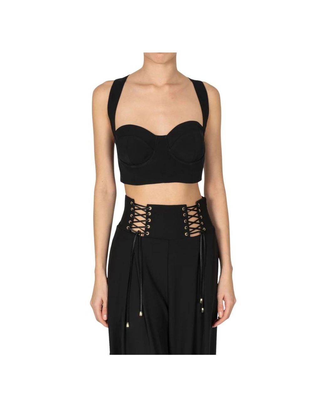 Babylon Black Sleeveless Tops