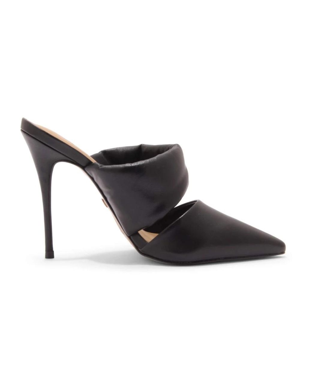 Carrano Black Heeled Mules