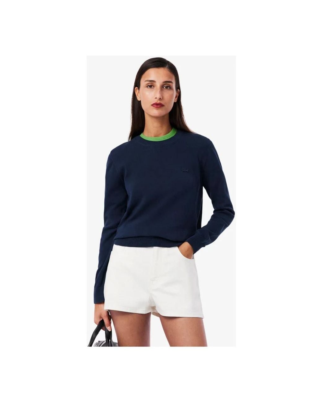 Lacoste Blue Round-Neck Knitwear
