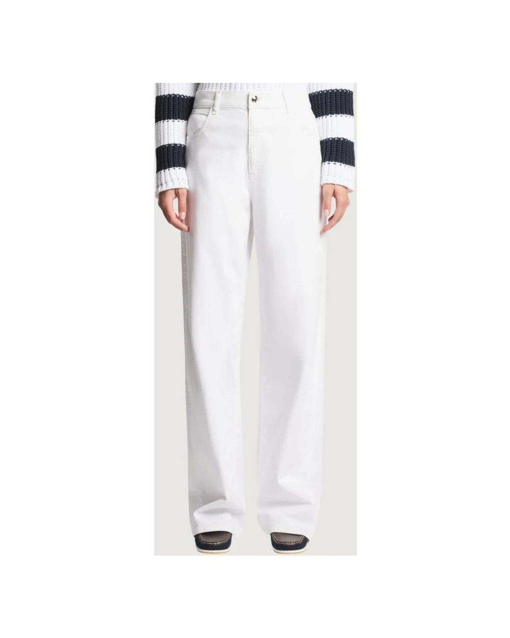 Fay White Wide Trousers