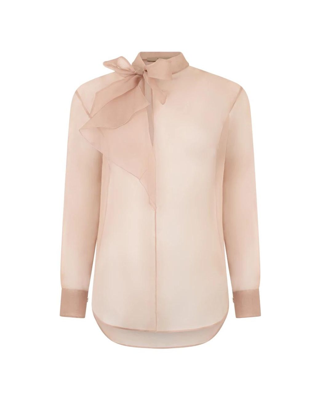 Herno Pink Bluse Mit Schleifenkrawatte