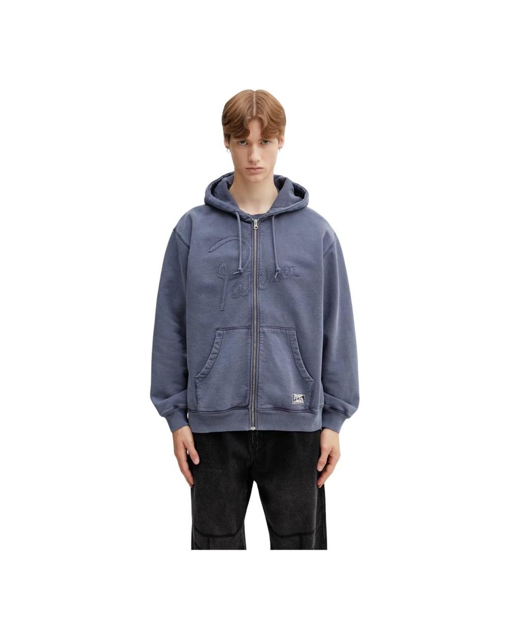by Parra Not Fade Away Zip Hooded Sweatshirt in het Blue voor heren