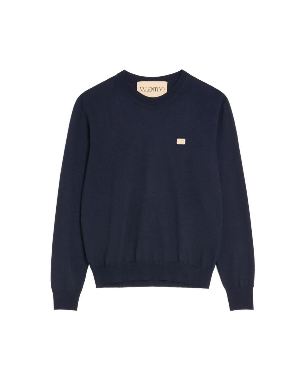 Valentino Blue Round-Neck Knitwear for men