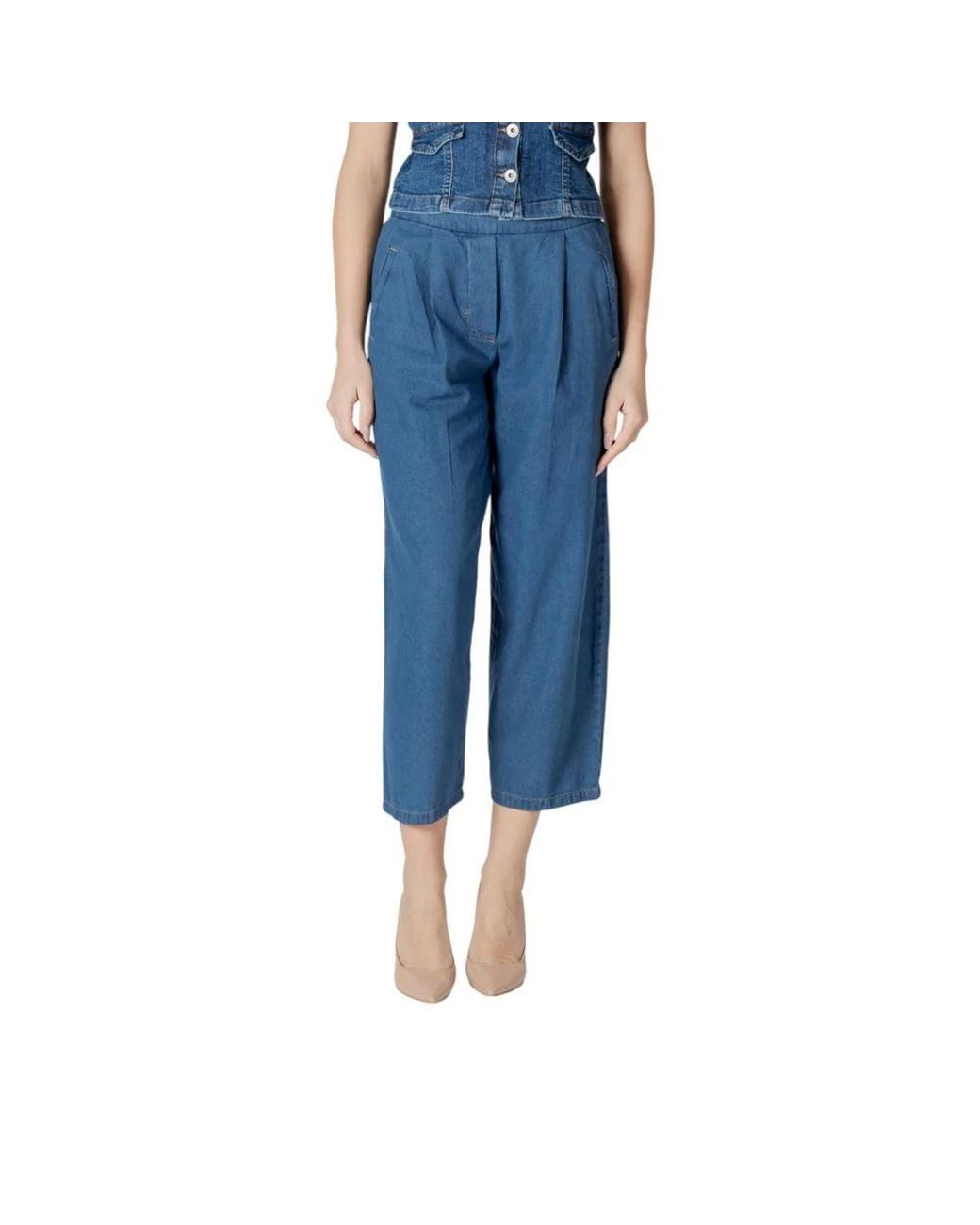 Ichi Blue Cropped Jeans