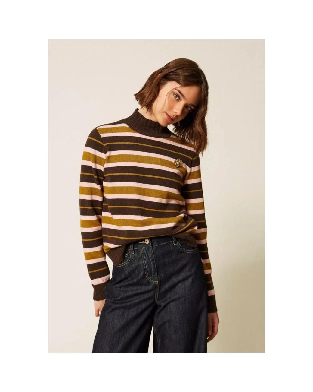 Twinset Brown Turtlenecks