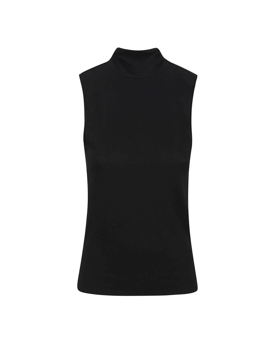 Majestic Filatures Black Sleeveless Tops