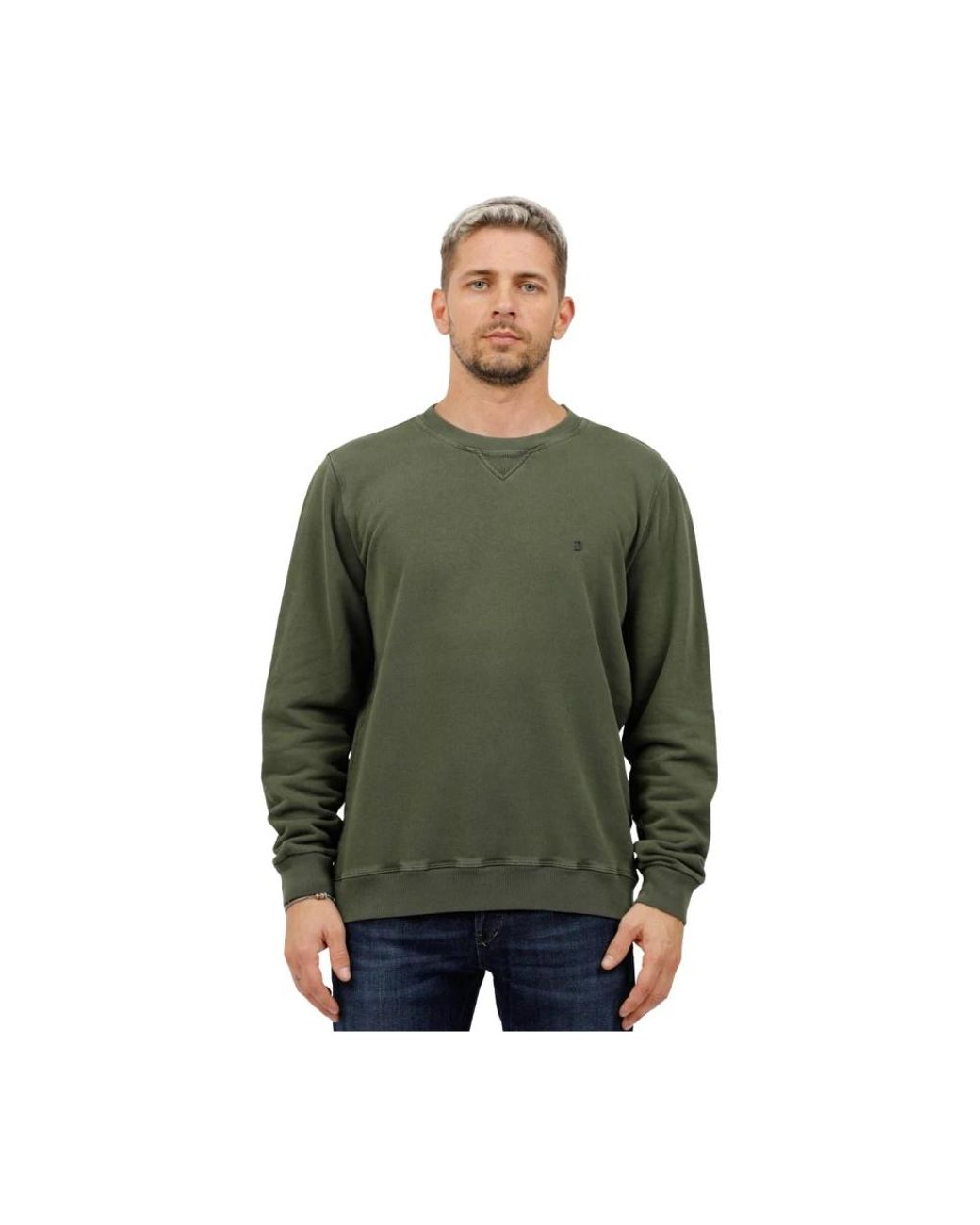 Dondup Hoodies & Sweatvesten ,Groen ,Sweatshirt Met Crewneck En Klein Logo in het Green voor heren