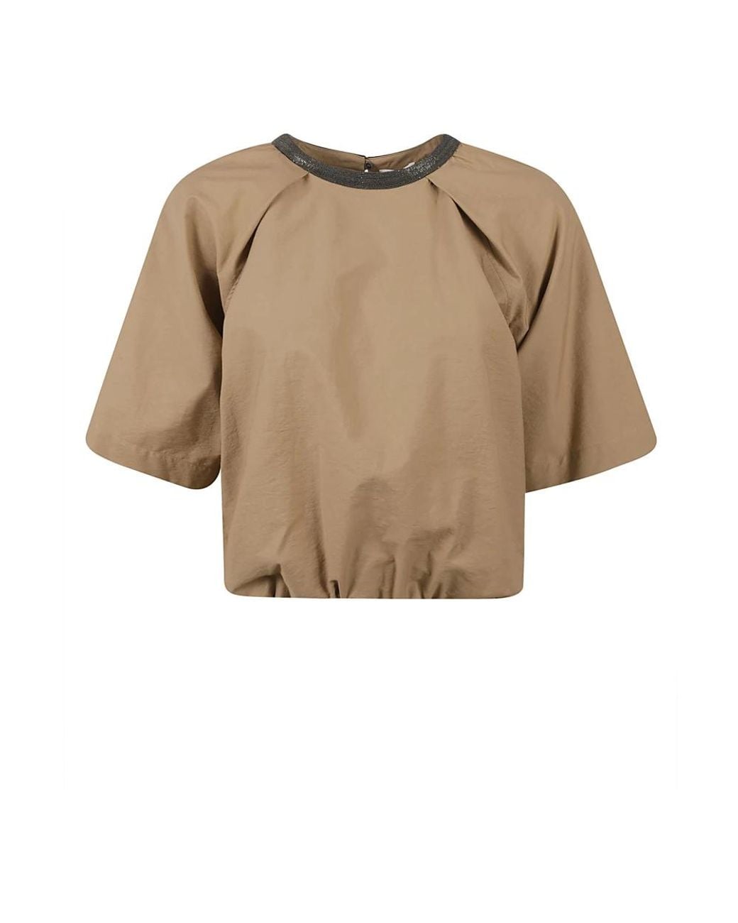 Brunello Cucinelli Tops ,Bruin ,Katoen Stijlvolle T-Shirts En Polos in het Natural