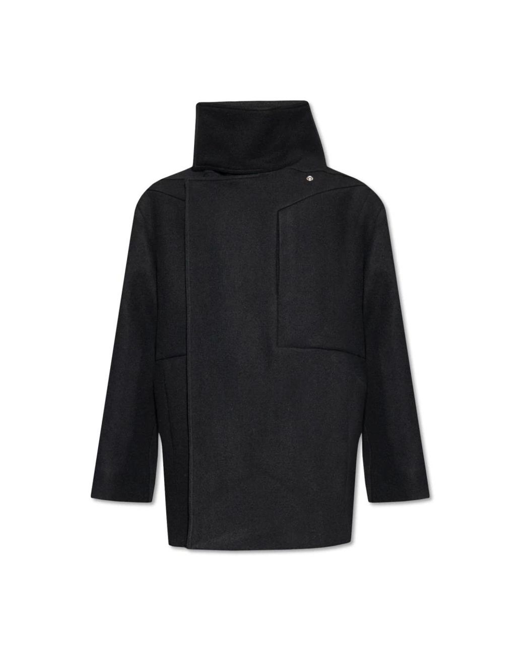 Rick Owens Jassen ,Zwart ,Wol Luxor Caban Short Coat in het Black voor heren