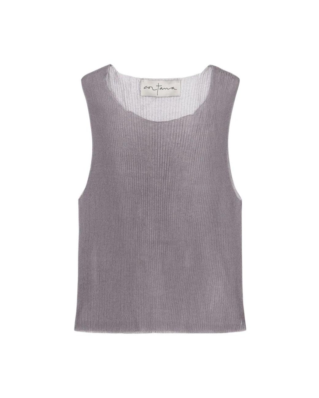 Cortana Gray Sleeveless Tops