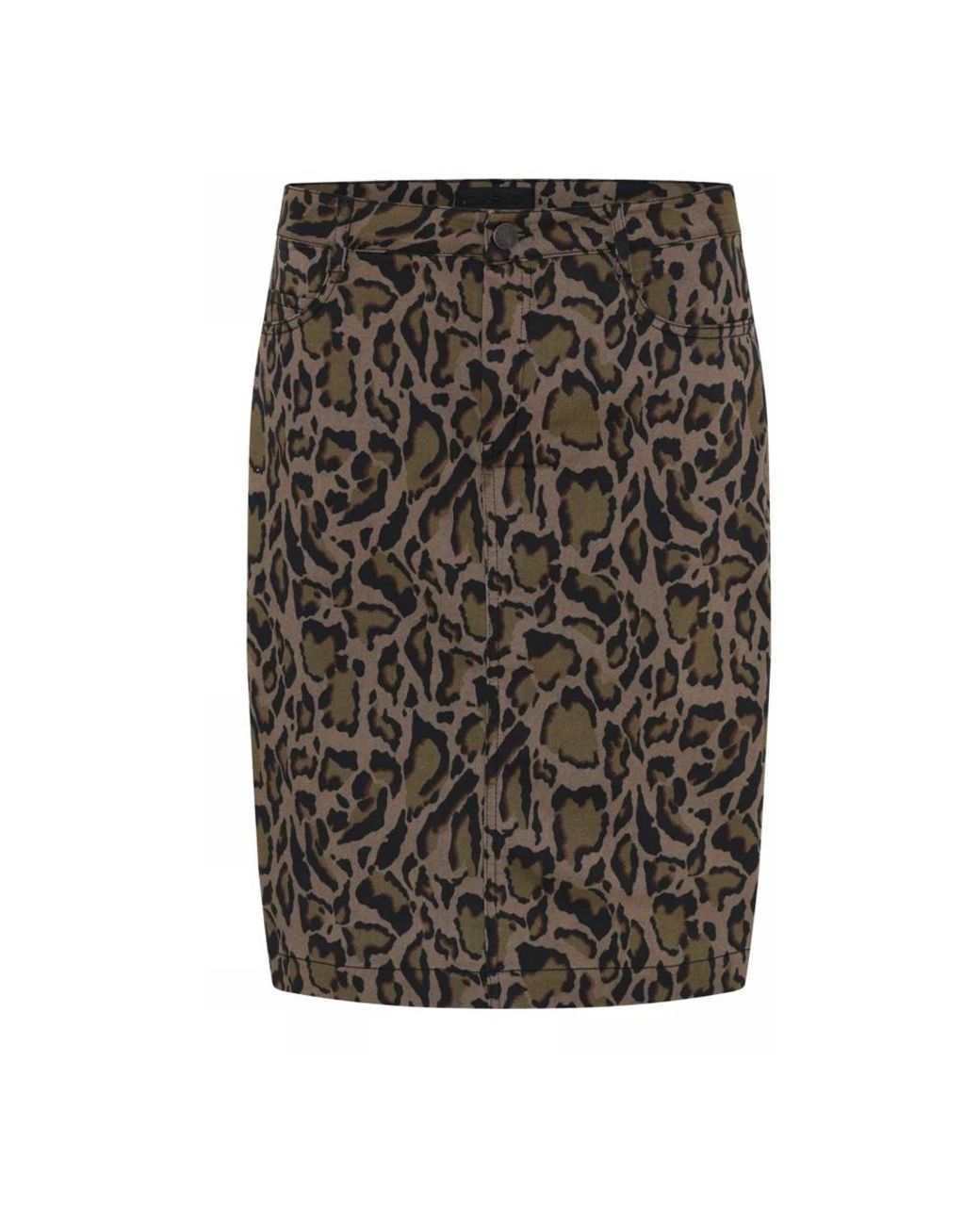 Cro Rokken ,Bruin ,Polyester Luipaardprint Rok in het Black