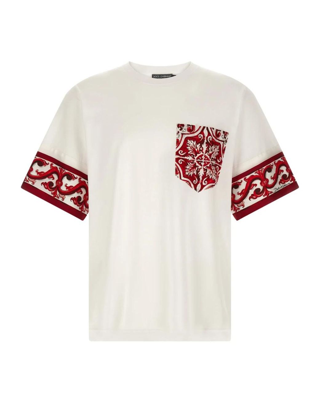 Dolce & Gabbana T-Shirt Met Majolica-Print in het Red voor heren