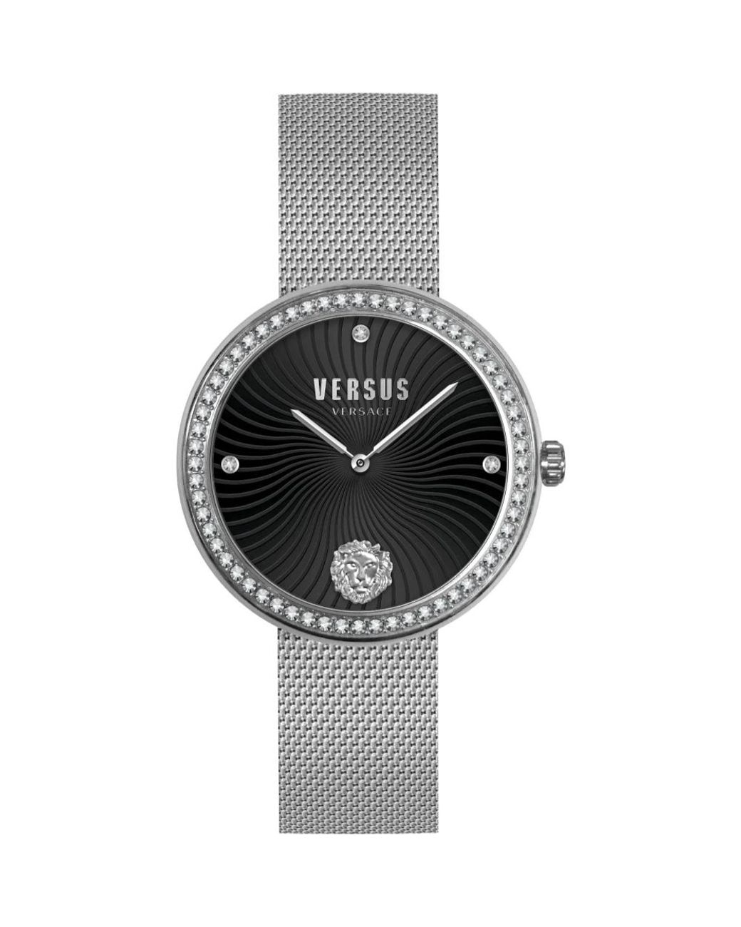 Versus Accessoires ,Grijs ,Elegante Mesh Band Dameshorloge in het Metallic