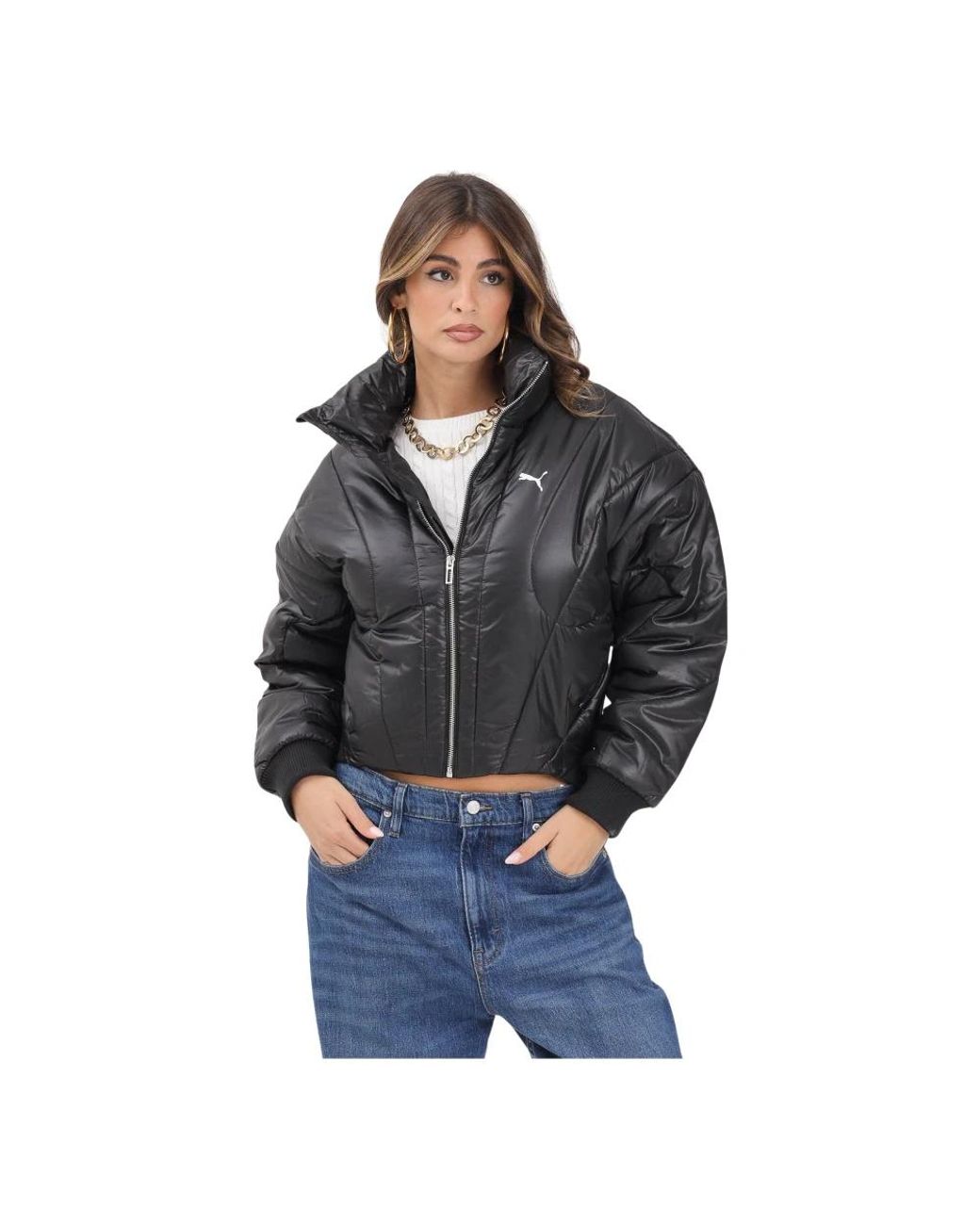 PUMA Jassen ,Zwart ,Leer Dare To Puffer Jacket in het Black