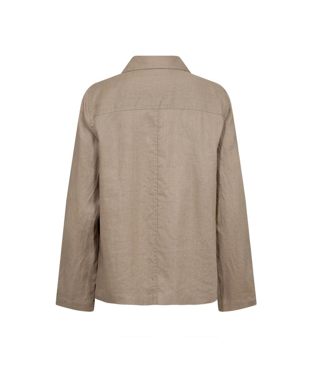 Part Two Jassen ,Linnen Desert Taupe Linnen Jas in het Natural