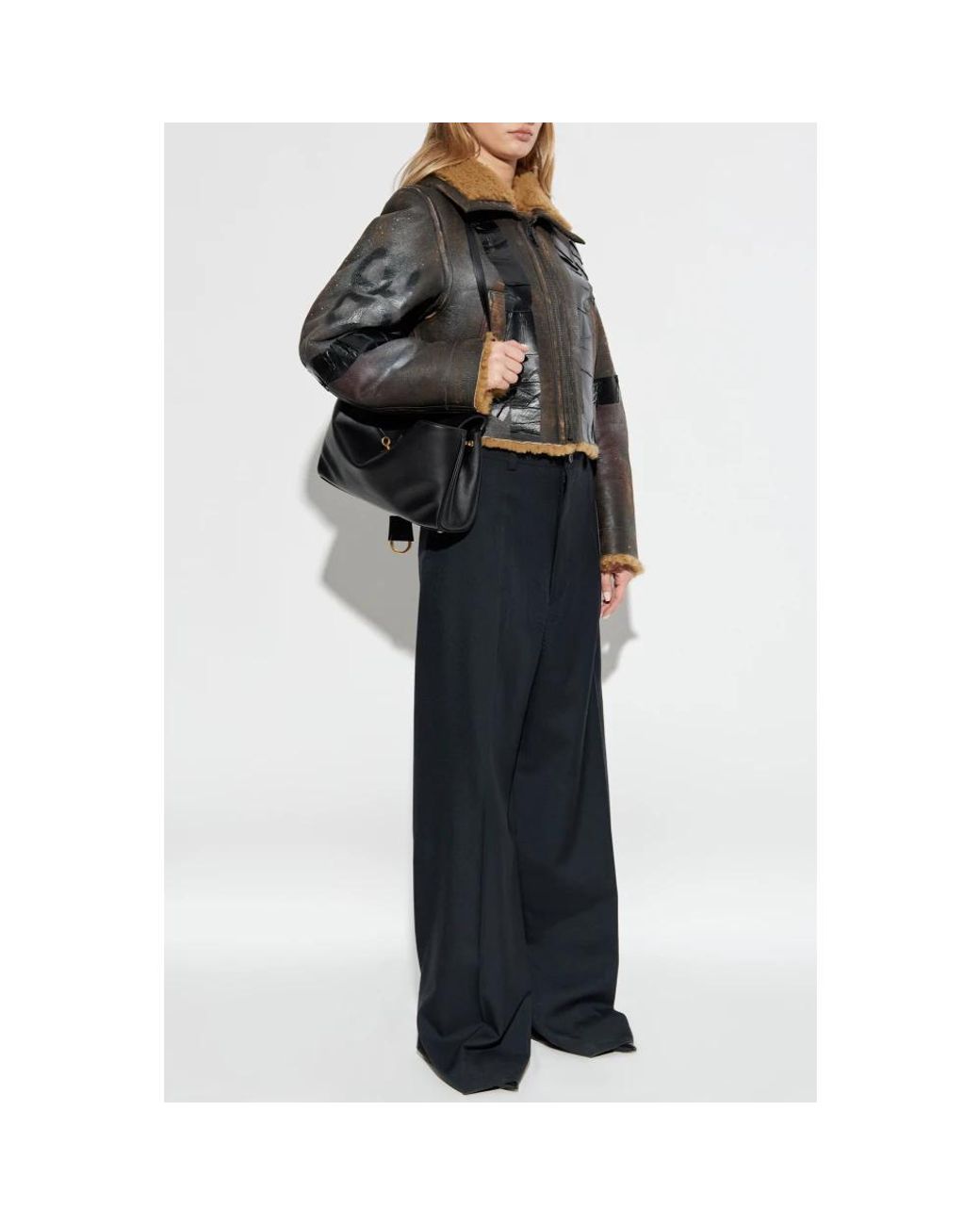 Leather Jackets Balenciaga de color Gray