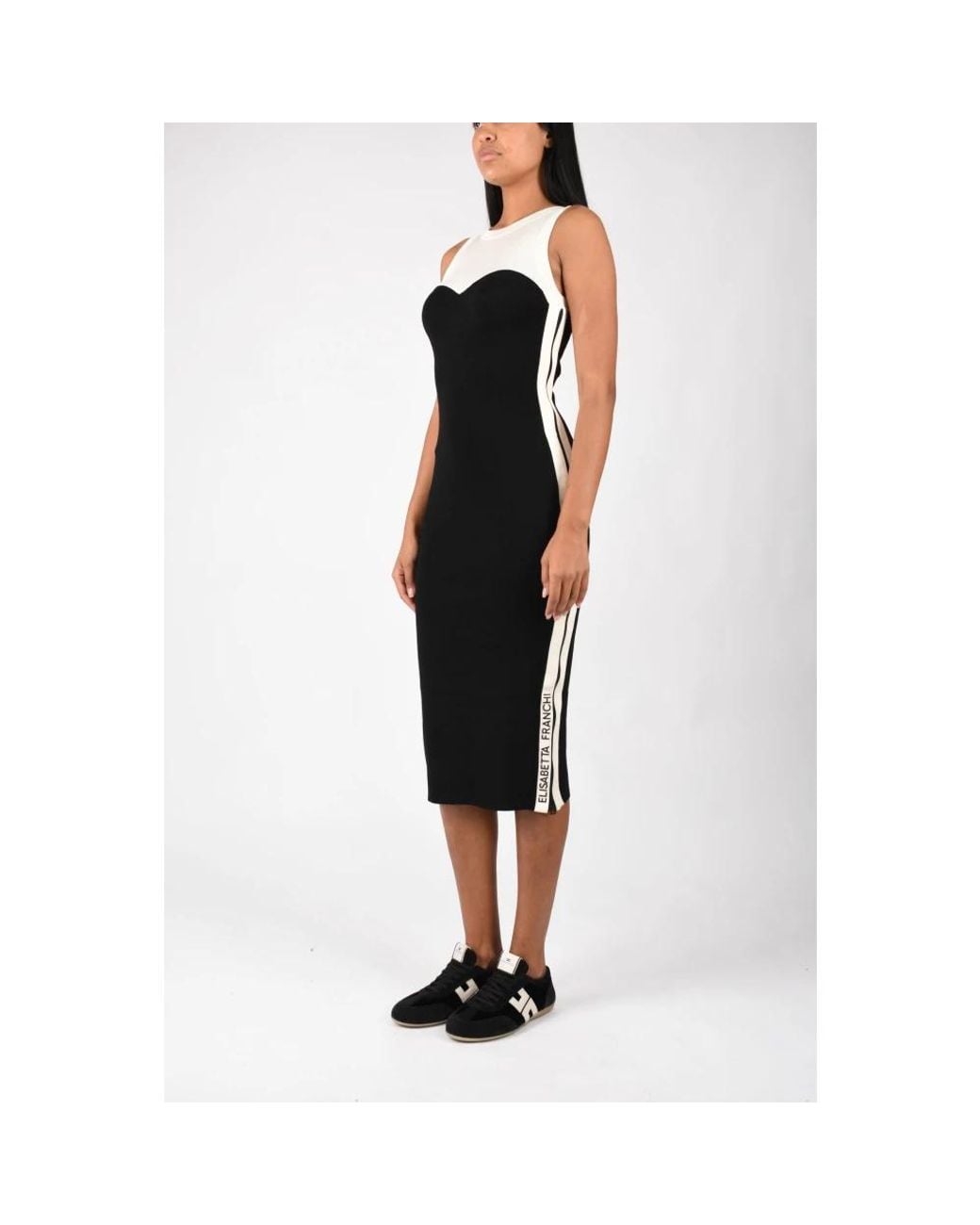 Elisabetta Franchi Black Knitted Dresses
