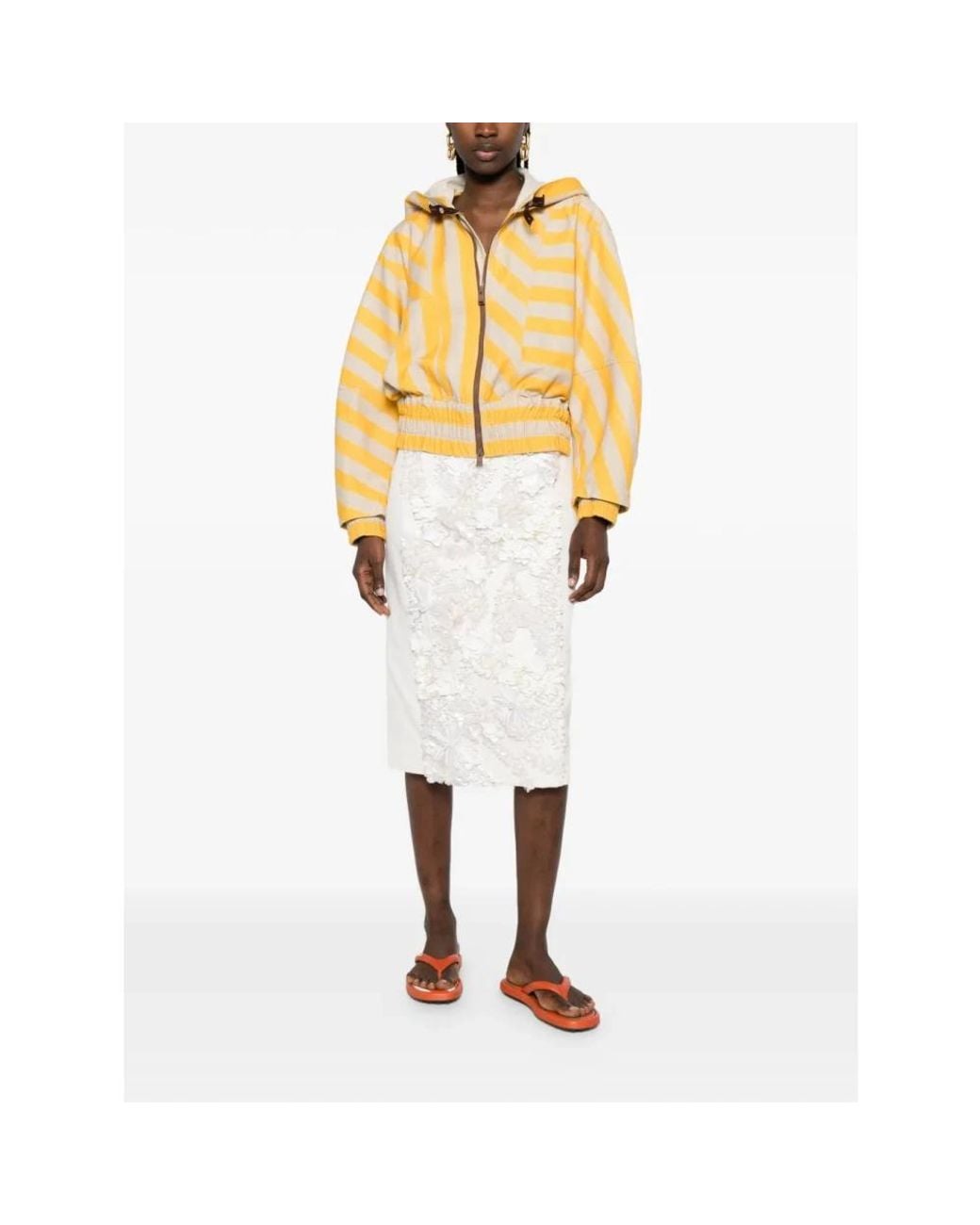 Plan C White Midi Skirts