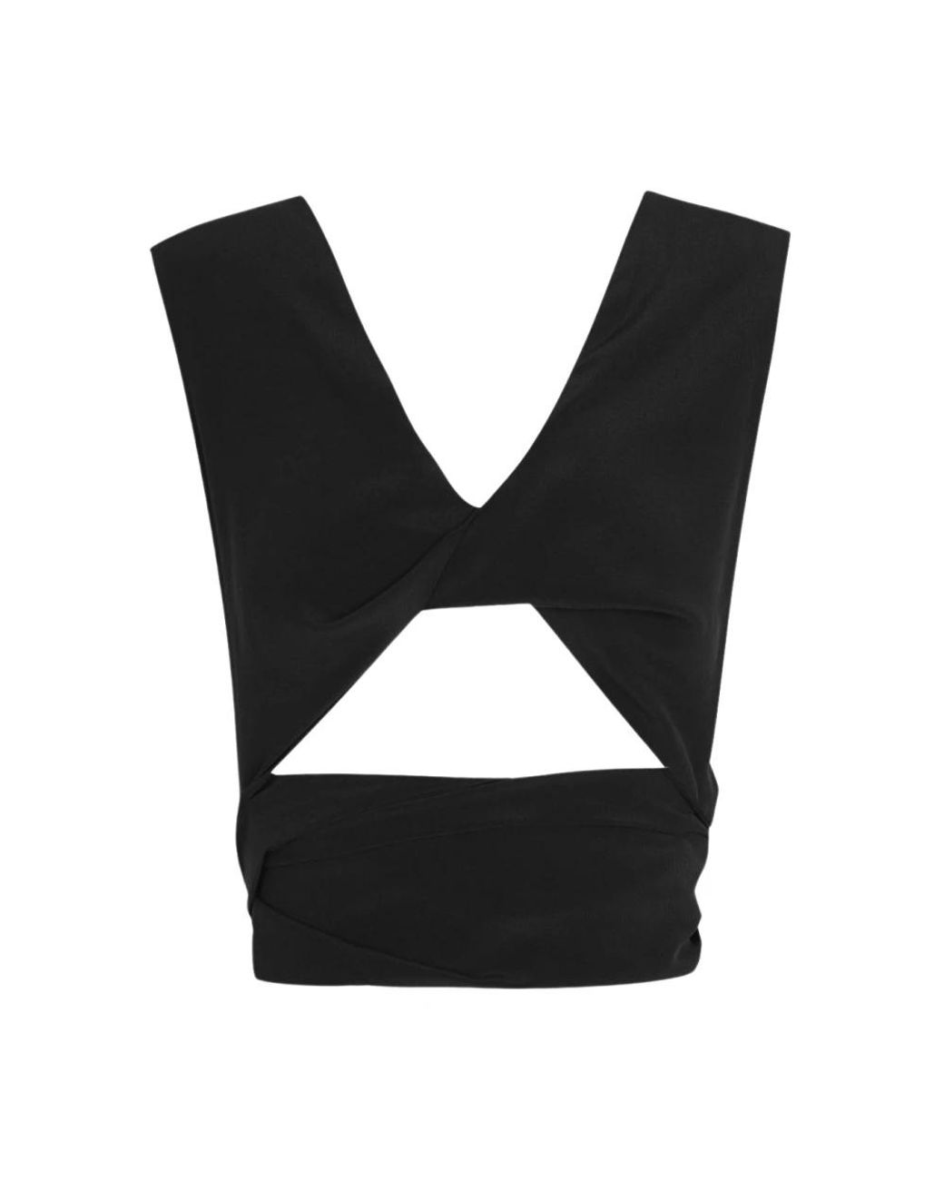 Cortana Black Sleeveless Tops