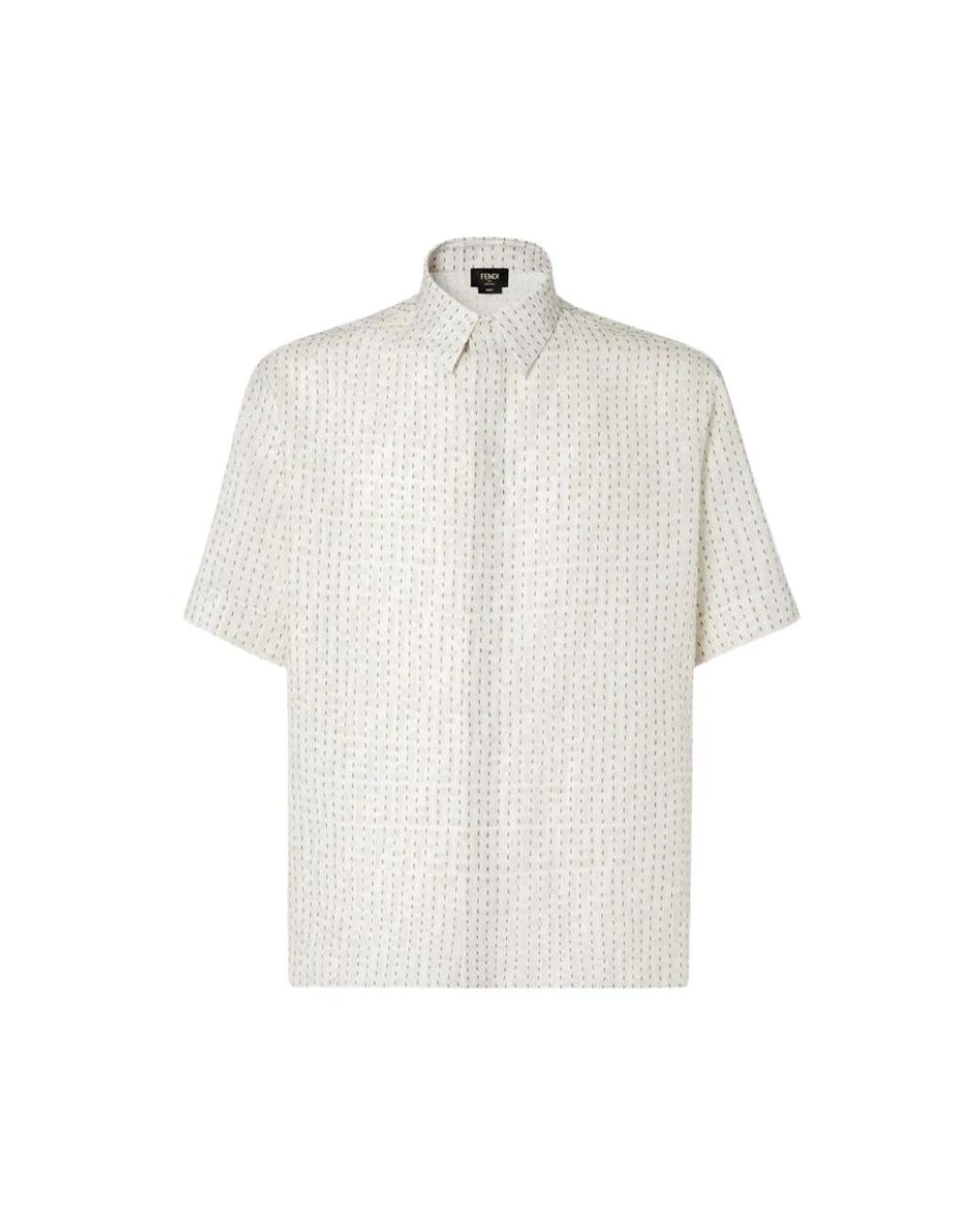 Fendi White Short Sleeve Shirts for men