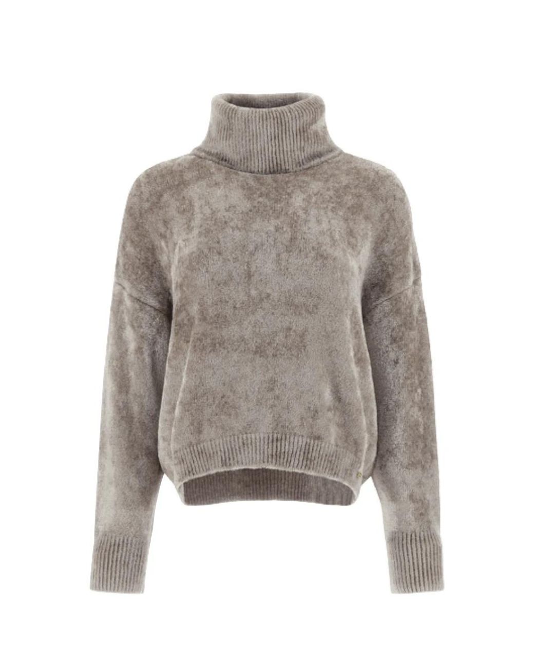 Herno Truien & Vesten ,Grijs ,Katoen Crop Ciniglia Trui in het Gray