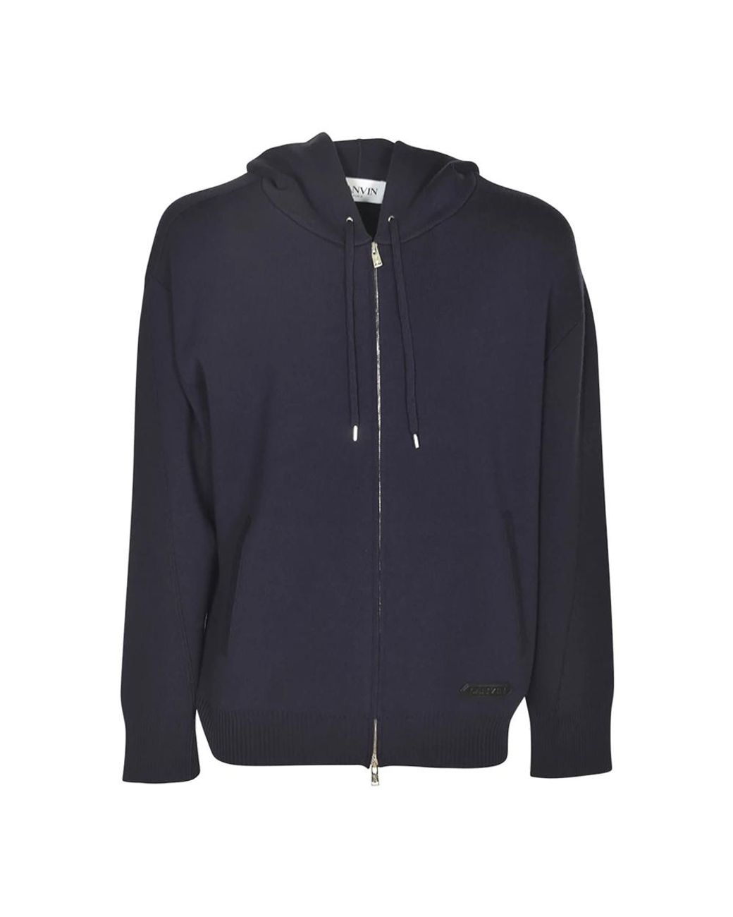 Lanvin Hoodies & Sweatvesten ,Zwart ,Katoen Sweatshirt Met Ritssluiting in het Blue voor heren