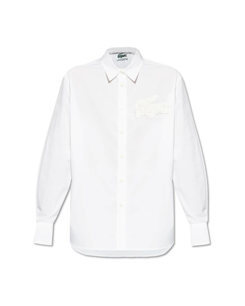 Lacoste Overhemden ,Wit ,Katoen X Lemarié Shirt in het White