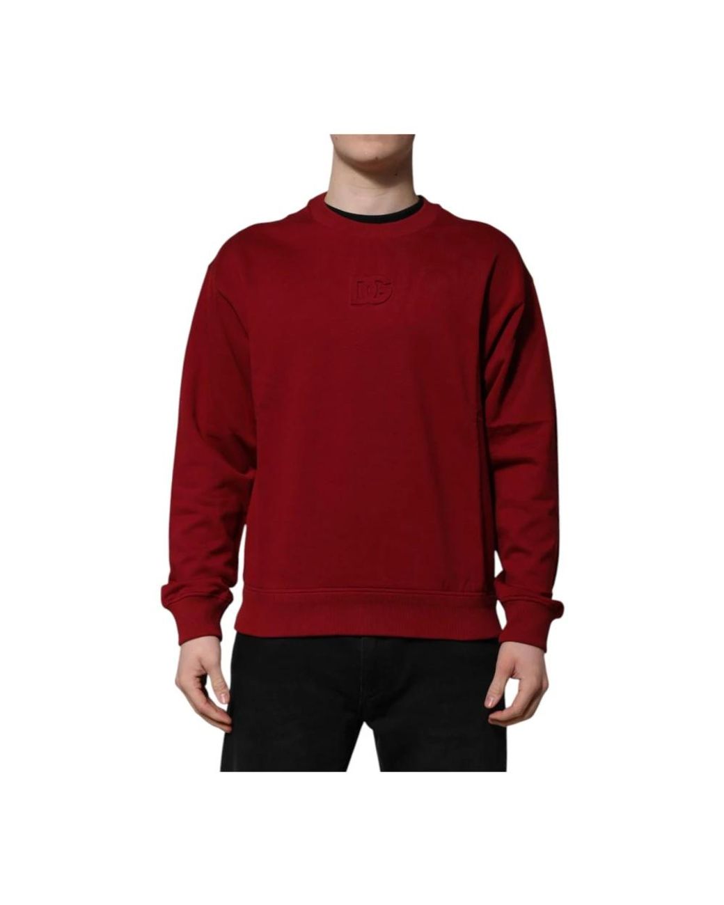 Dolce & Gabbana Red Round-Neck Knitwear for men