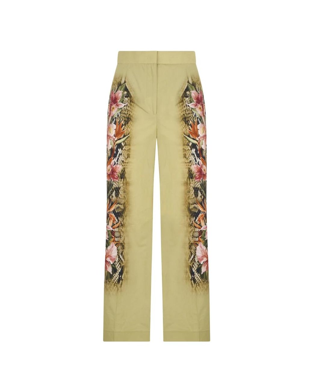Alberta Ferretti Yellow Wide Trousers