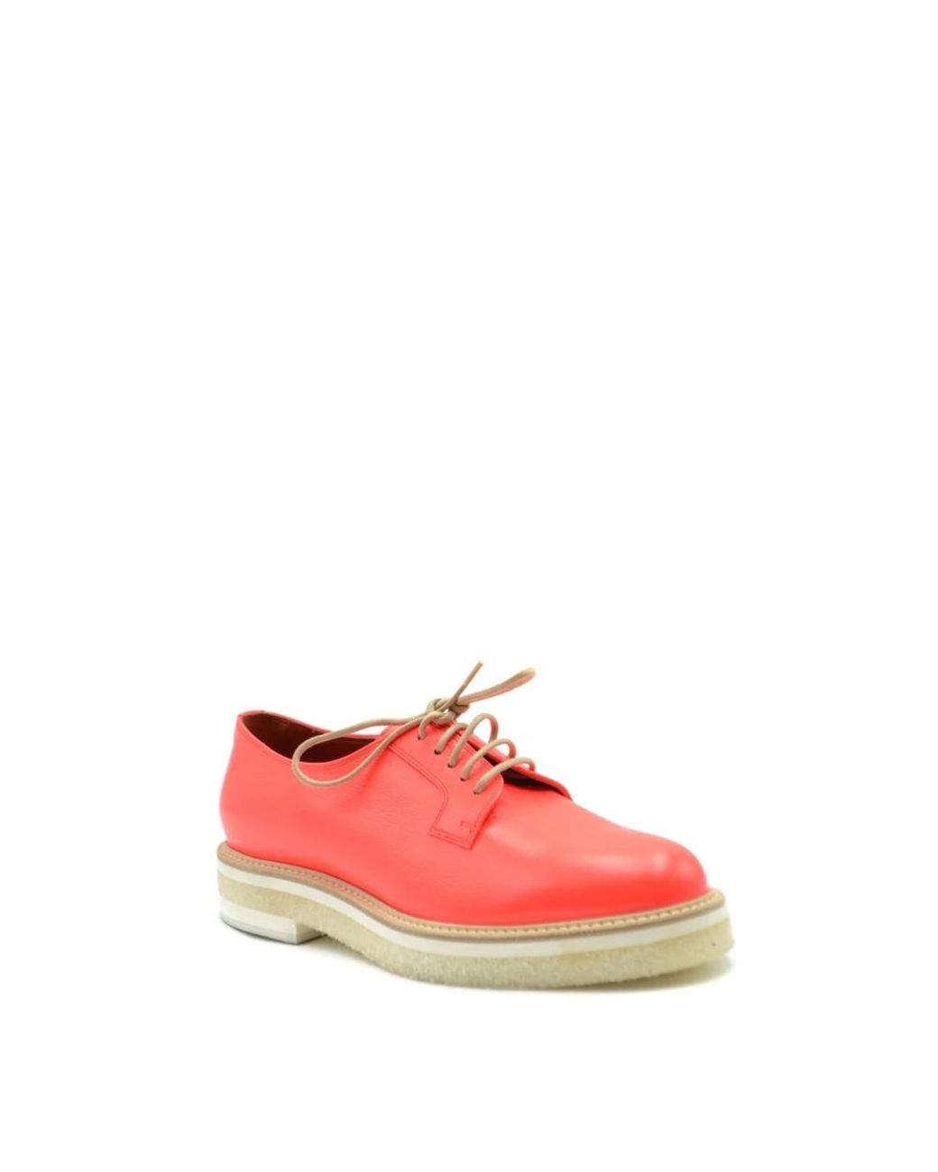 Santoni Red Korallenorange Slip-On Schnürschuhe