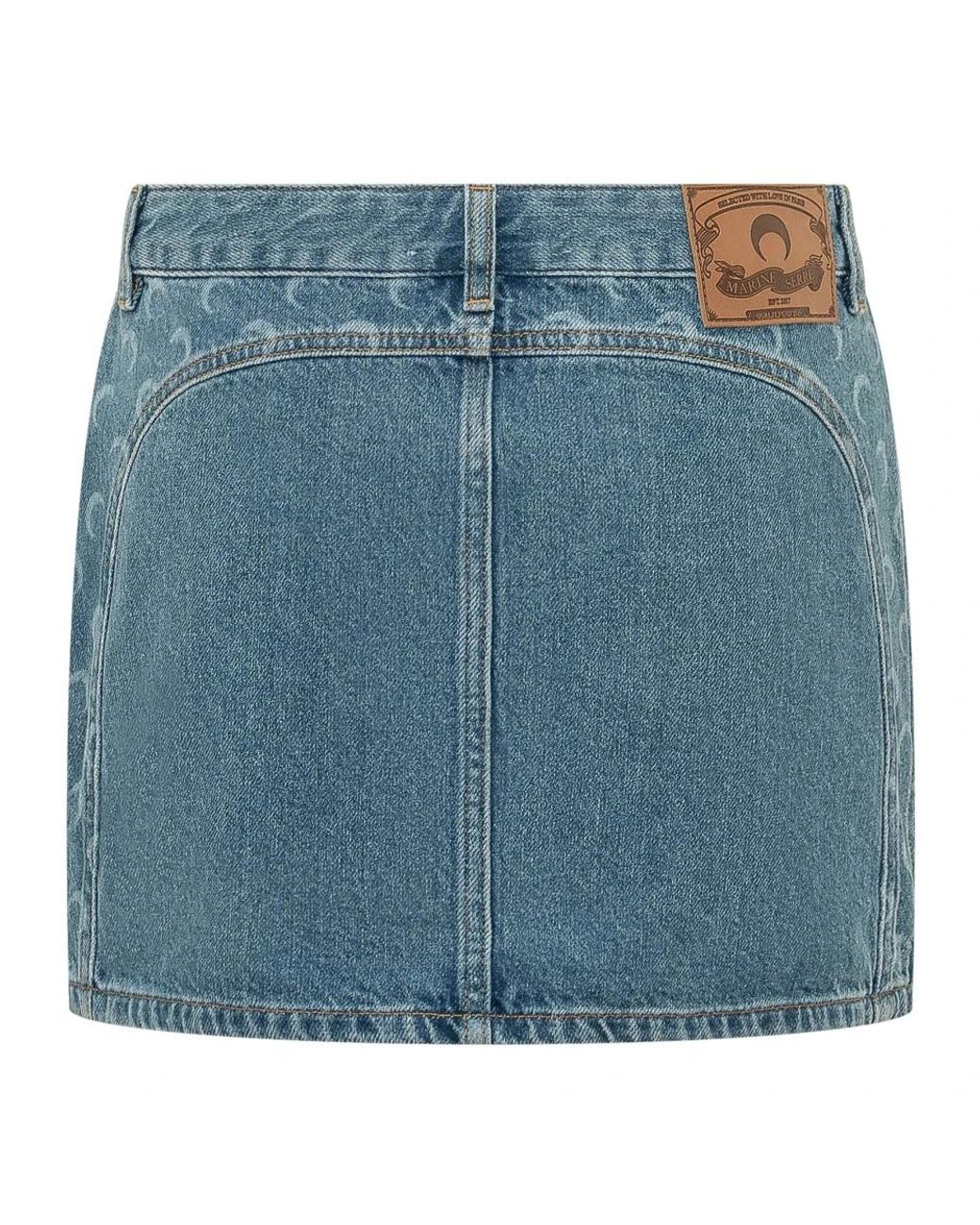 MARINE SERRE Blue Denim Skirts