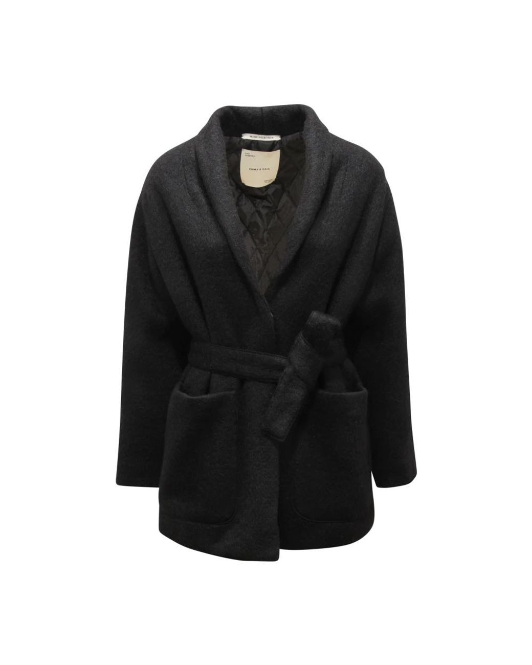EMMA & GAIA Black Belted Coats