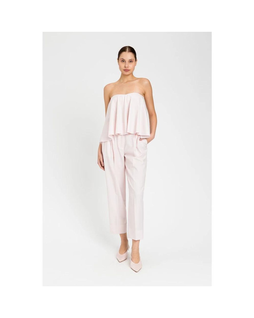 Twinset White Wide Trousers