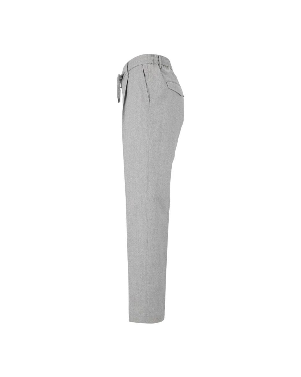 Peserico Gray Slim-Fit Trousers for men
