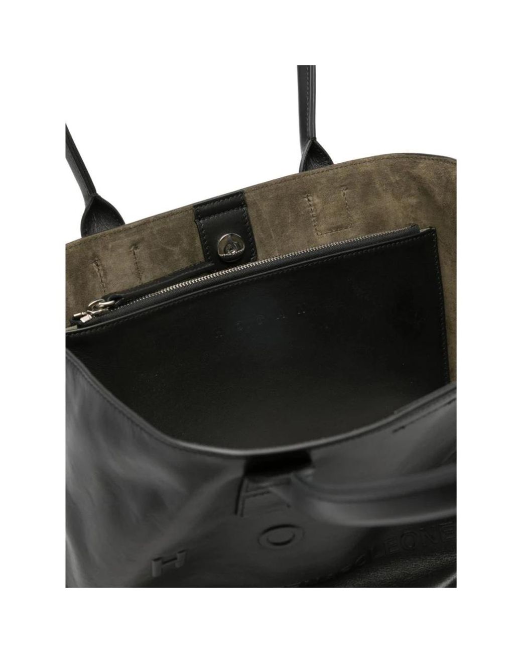 Hogan Black Ledertasche Mit Geprägtem Logo