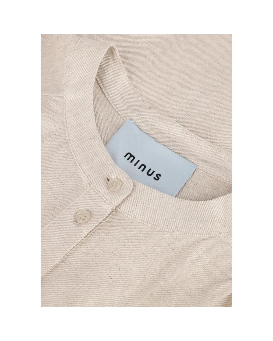 Minus Overhemden ,Linnen Zand Linnen Blouse in het Natural