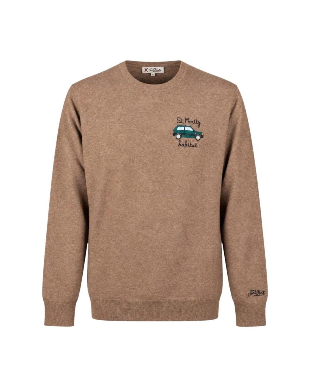 Mc2 Saint Barth Brown Round-Neck Knitwear for men