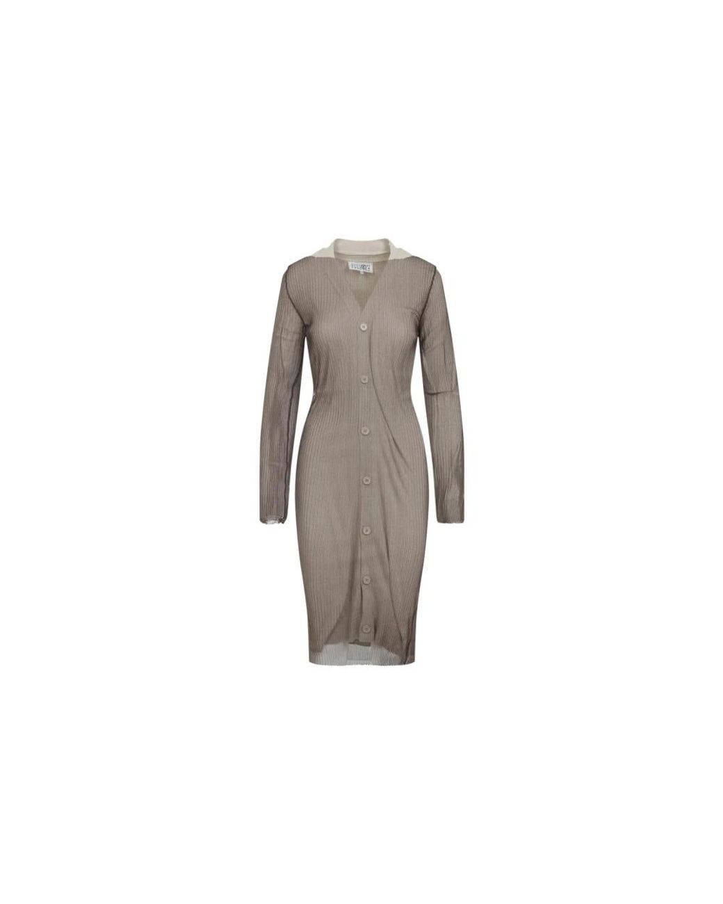 MM6 by Maison Margiela Gray Knitted Dresses