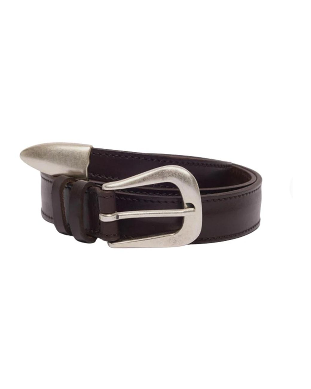 Orciani Black Ledergürtel Mit Langer Spitze
