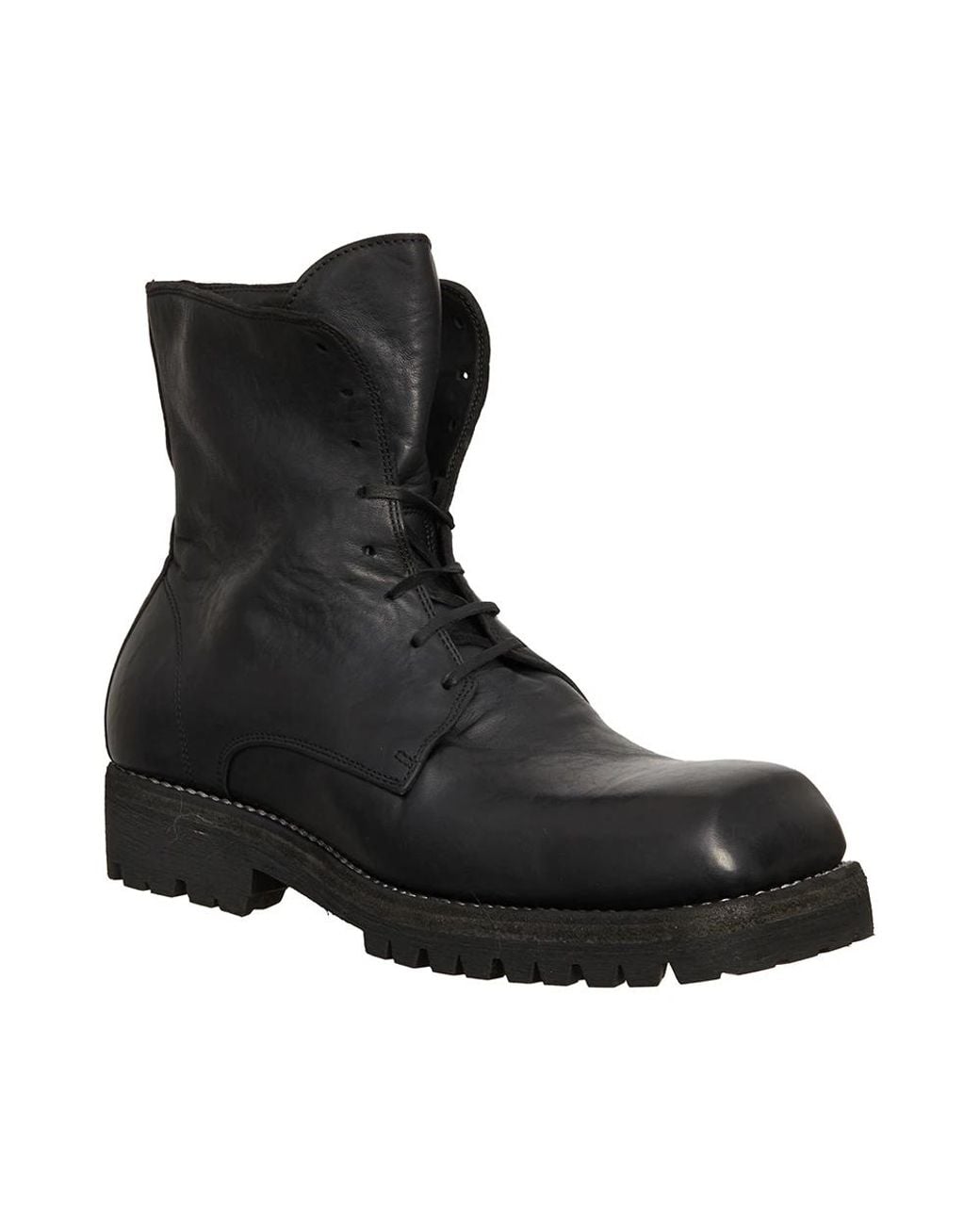Guidi Black Lace-Up Boots