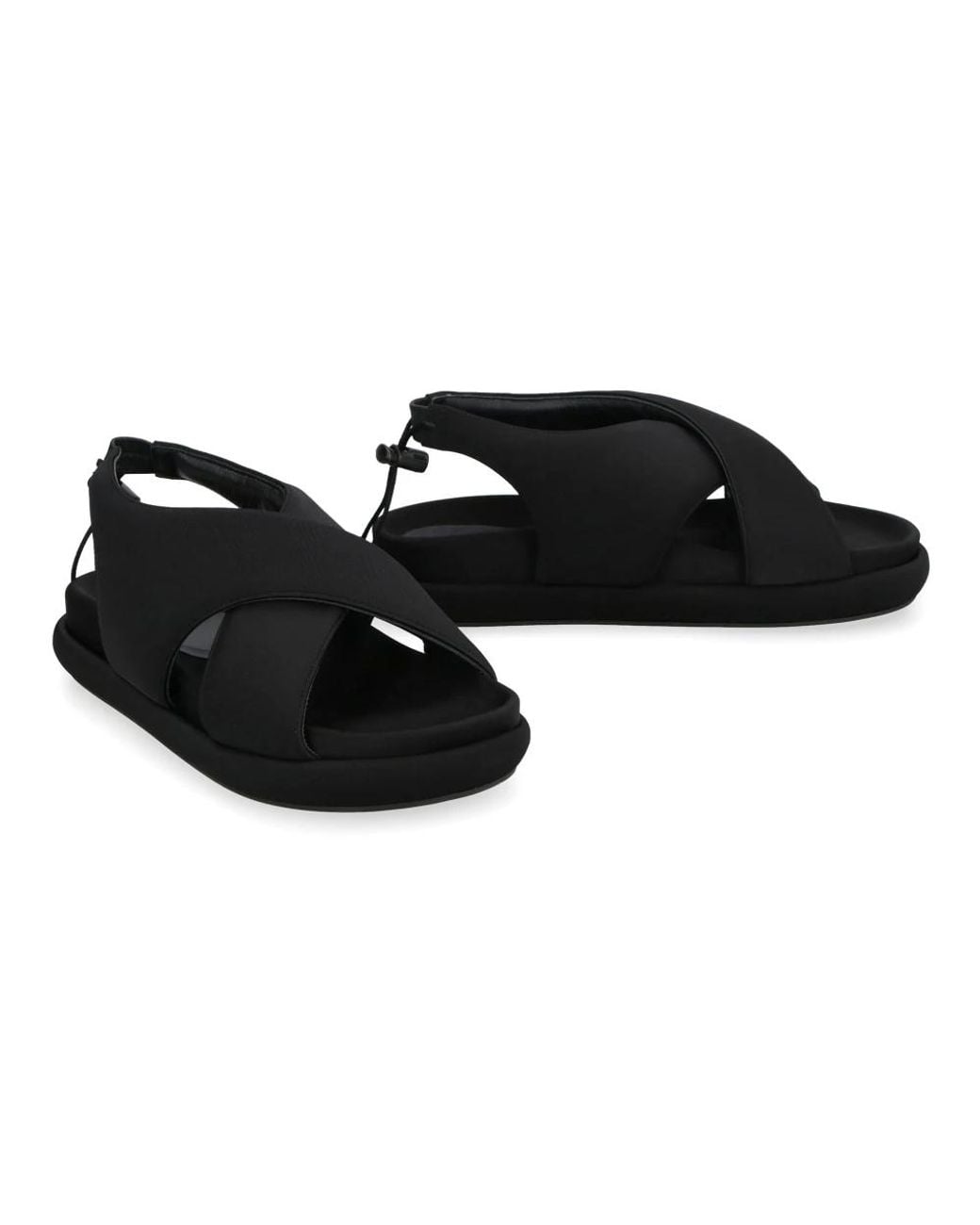 Gia Borghini Black Flat Sandals