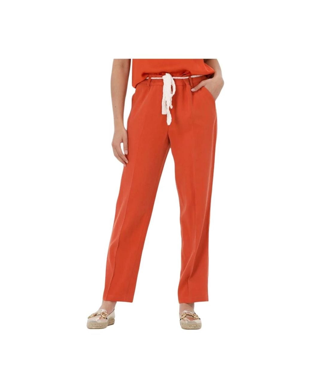 Liu Jo Orange Straight Trousers