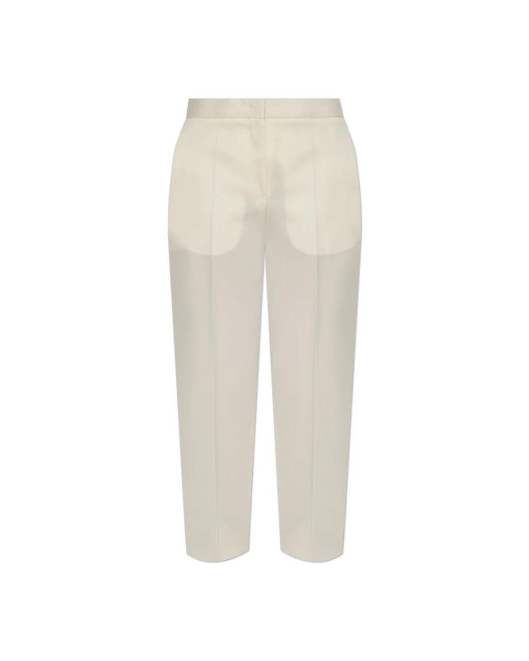 Jil Sander Broeken ,Geel ,Wol Wollen Broek in het Natural