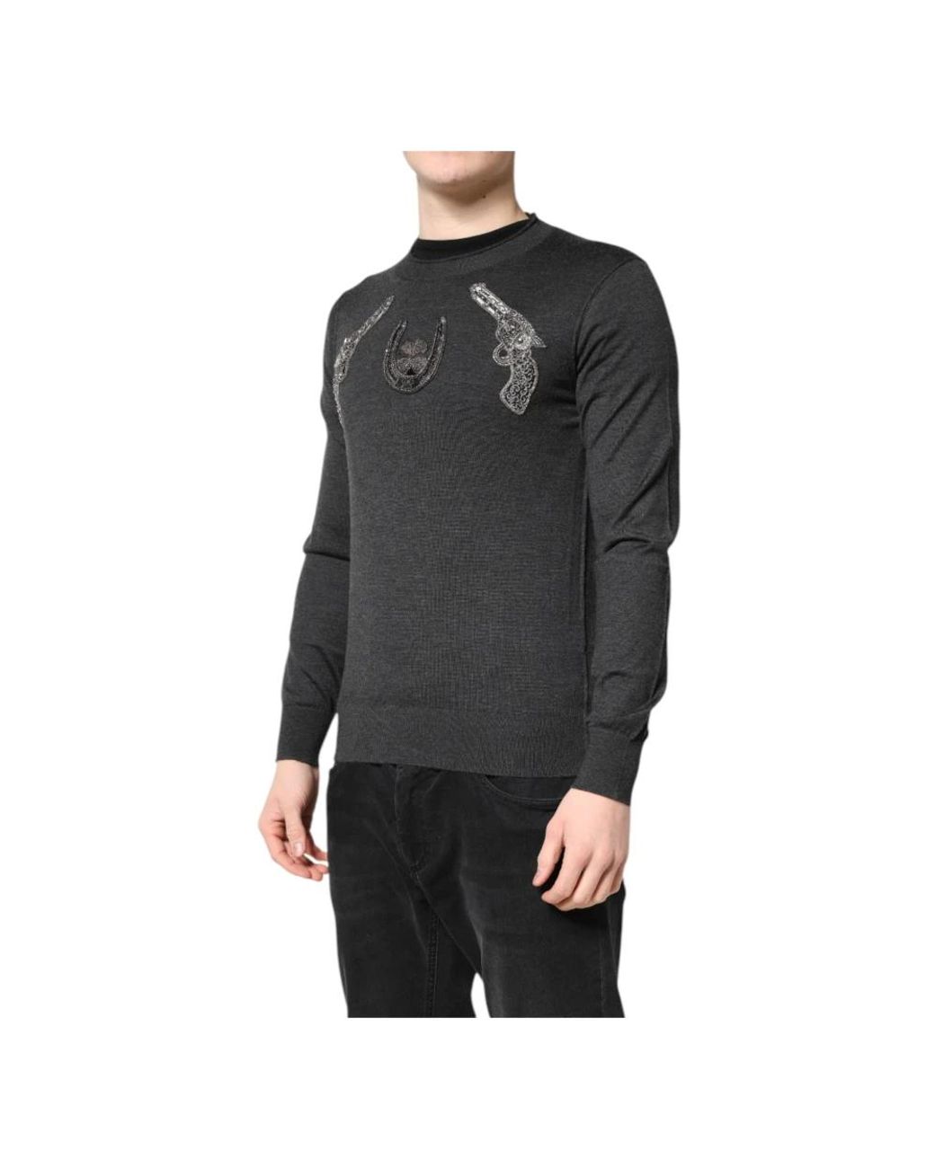 Dolce & Gabbana Black Round-Neck Knitwear for men